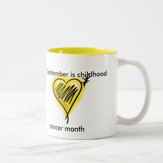 Kindheitskrebs-Monats-Tasse Zweifarbige Tasse (Rechts)