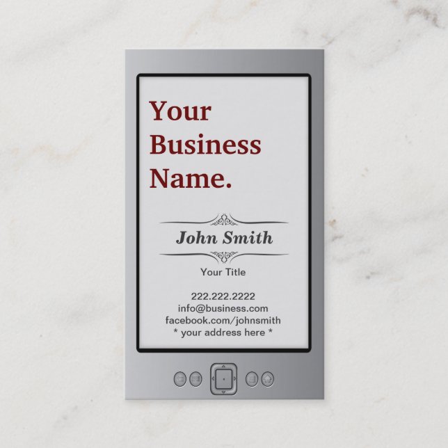 Kindle Book Style Business Card Visitenkarte (Vorderseite)