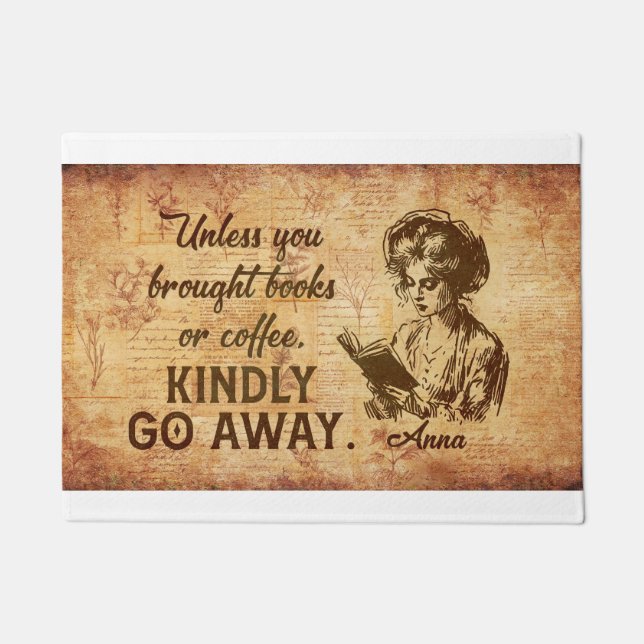 Kindly Go Away Doormat – Funny Welcome Mat | Non-S Fußmatte (Vorderseite)