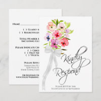 Kindly Respond Pansy Wildblumen Bouquet Wedding