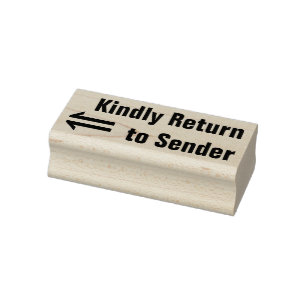 "Kindly Return to Sender" & Arrow Rubber Briefmark Gummistempel