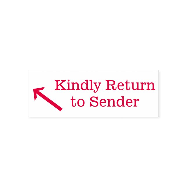 "Kindly Return to Sender" + Arrow Rubber Briefmark Permastempel (Design)