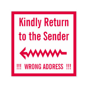 "Kindly Return to the Sender" Gummi-Briefmarke Permastempel