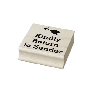 "Kindly Rückkehr zum Absender" GummiBriefmarke Gummistempel