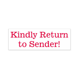 "Kindly Rückkehr zum Absender!" GummiBriefmarke Permastempel