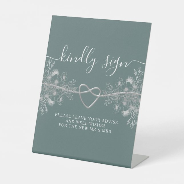 Kindly Sign Wedding Sockelschild (Vorderseite)
