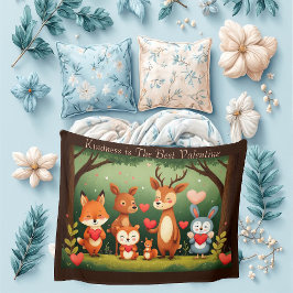 Kindness Best Valentine Woodland Animals Nursery Fleecedecke