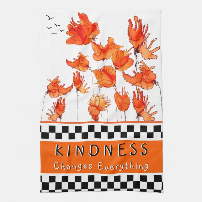 Kindness Change Tout Poppies Serviette de cuisine (Vertical)
