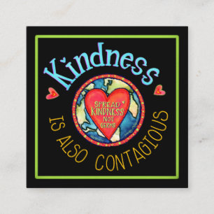 "Kindness ist auch ansteckend" Kinderkarten Quadratische Visitenkarte