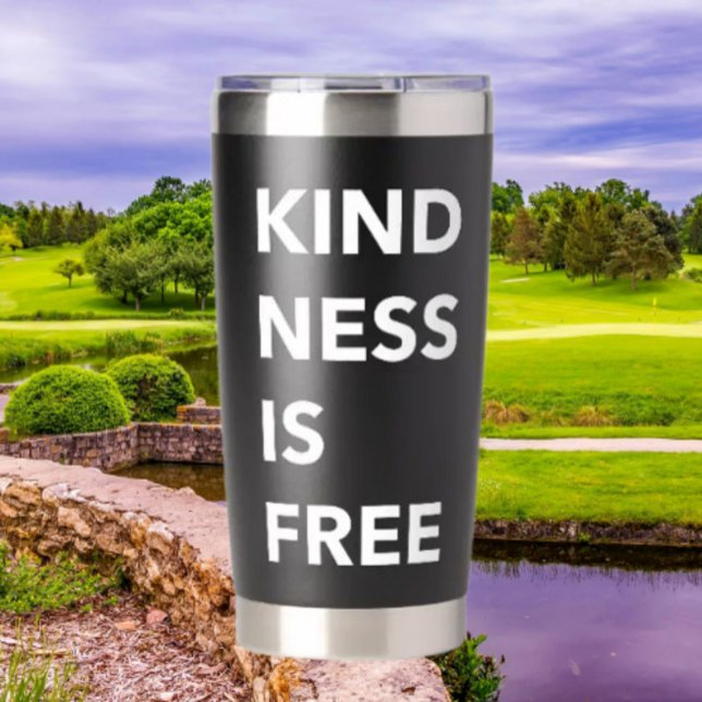 KINDNESS IST FREI Fett Typografie Thermal Tumbler Thermobecher (Von Creator hochgeladen)
