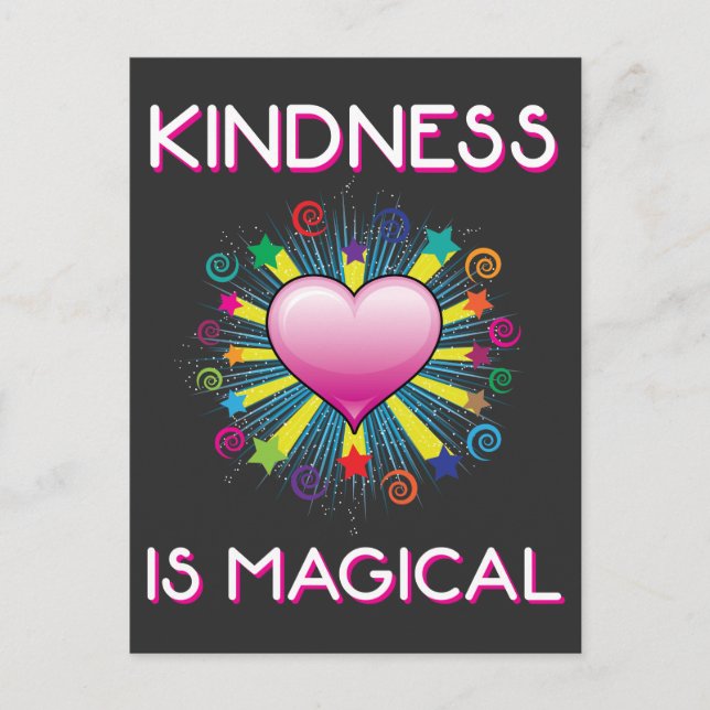 Kindness ist magischer Rainbow Star Inspiration Postkarte (Vorderseite)