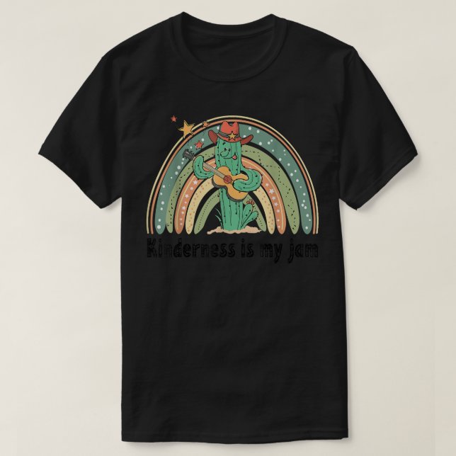 Kindness ist mein Jam Cactus Play Gitarre Rainbow T-Shirt (Design vorne)