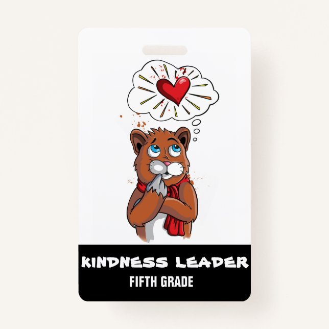 Kindness Leader Badge Pass Enseignant de cinquième (Devant)