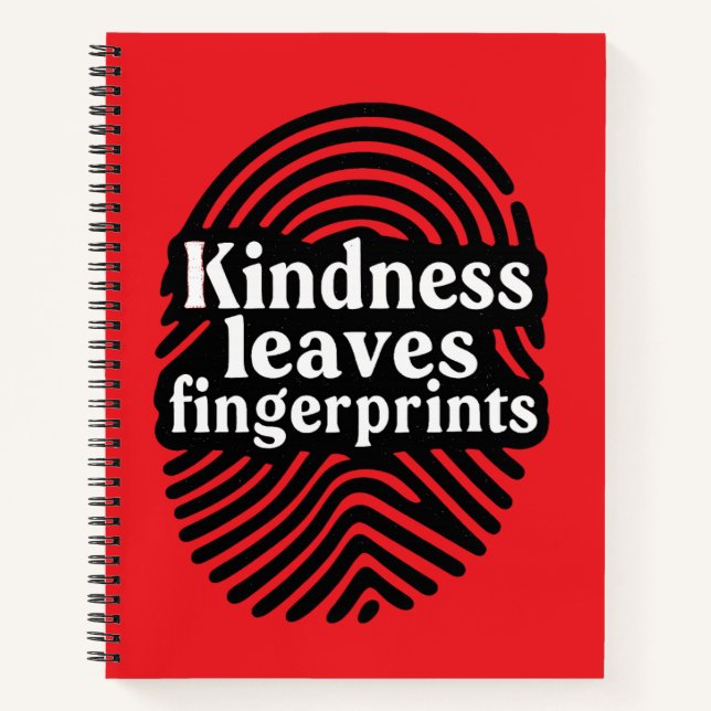 Kindness Leaves Fingerprints Notizbuch (Vorderseite)