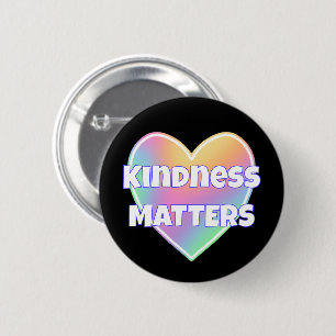 Kindness Matches Rainbow Heart Button