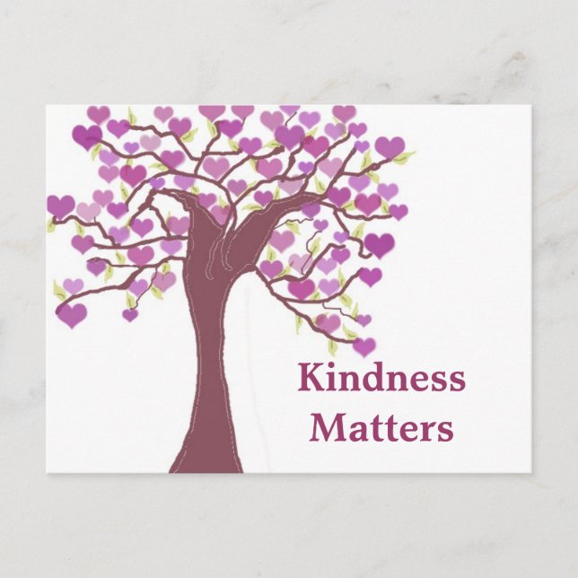 Kindness Matters Tree of Hearts Postkarte (Vorderseite)