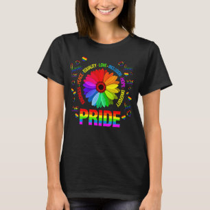 Kindness Peace Equality Liebe Daisy Rainbow Liebe  T-Shirt