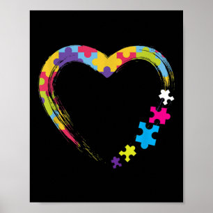 Kindness Ribbon Herz Autismus Bewusstsein Poster