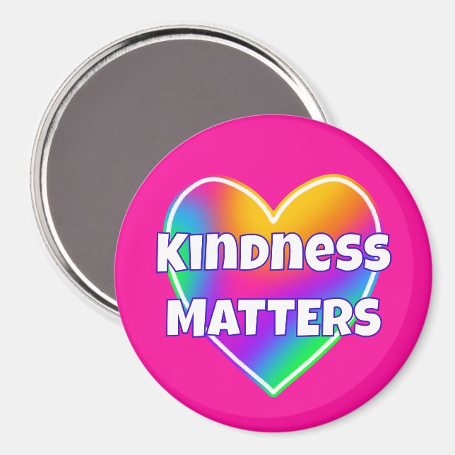Kindness spielt Rainbow Heart Magnet (Vorderseite/Rückseite)