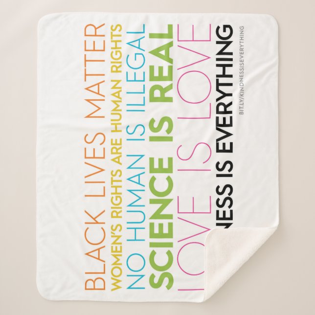 #KindnessIsEverything Sherpa Blanket (weiß) Sherpadecke (Vorderseite)