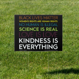 #KindnessIsEverything Yard Sign Black Gartenschild