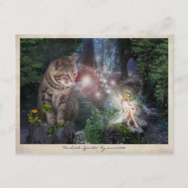 Kindred Spirits 🧚‍♀️😽 Postkarte (Vorderseite)