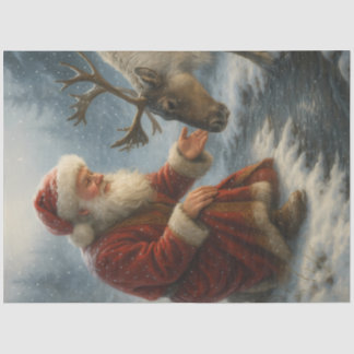 Kindred Spirits Santa & Reindeer Winter Decoupage Seidenpapier