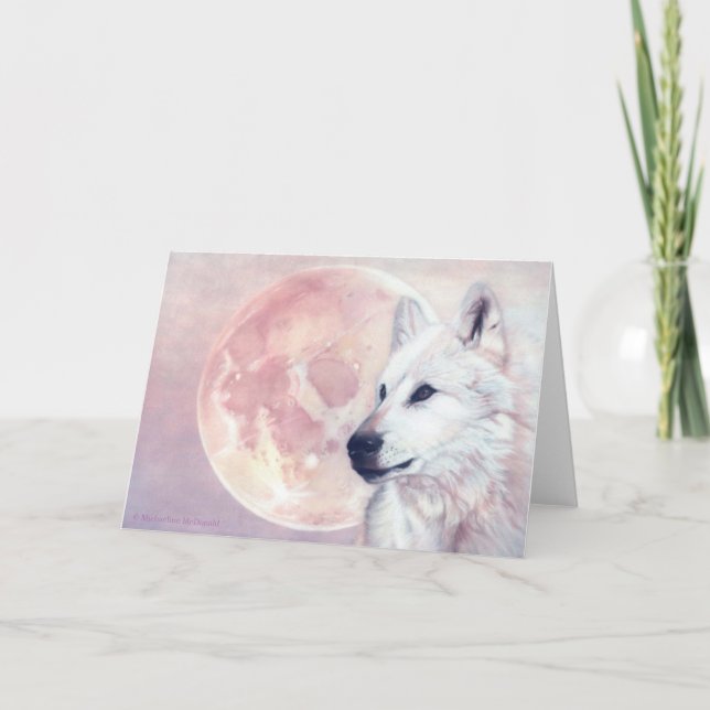 Kindred Spirits - Wolf and Moon Grußkarte Dankeskarte (Vorderseite)
