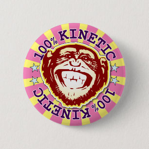 Kinetic 100% Funny Funky Monkey Abzeichen Button