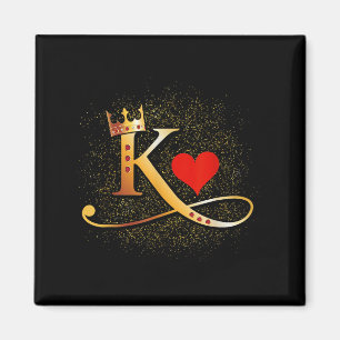 King & Königin des Herzens Crown Couple Saint Magnet