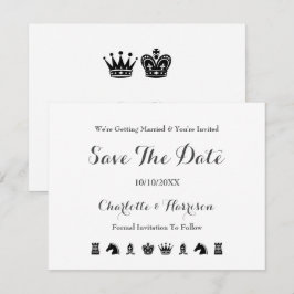 King and Queen Schach Board Hochzeit Save The Date