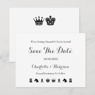 King and Queen Schach Board Hochzeit Save The Date