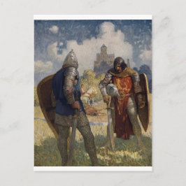 King Arthur & Castle Postkarte