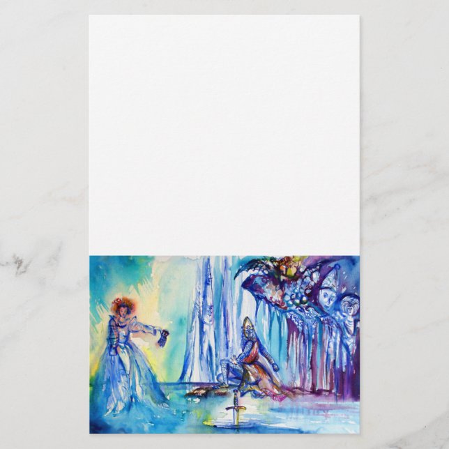 KING ARTHUR , LADY OF THE SEE UND Pink lila blue Briefpapier (Vorderseite)