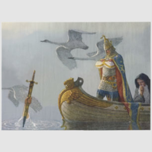 „King Arthur nimmt das Schwert“ von NC Wyeth Seidenpapier