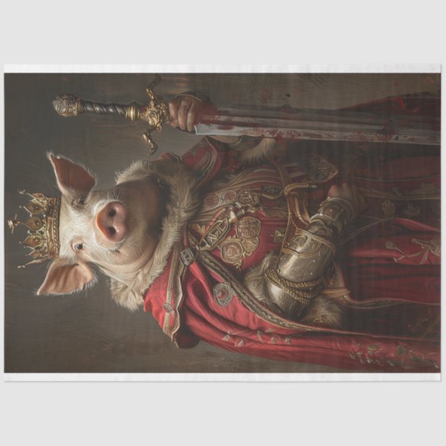 King Arthur Pig Decoupage Seidenpapier (Vorderseite)