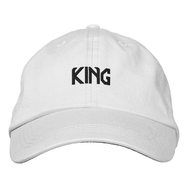 KING Atemberaubend ansehnlich Weiß Adorable Hat Bestickte Baseballkappe (Vorderseite)