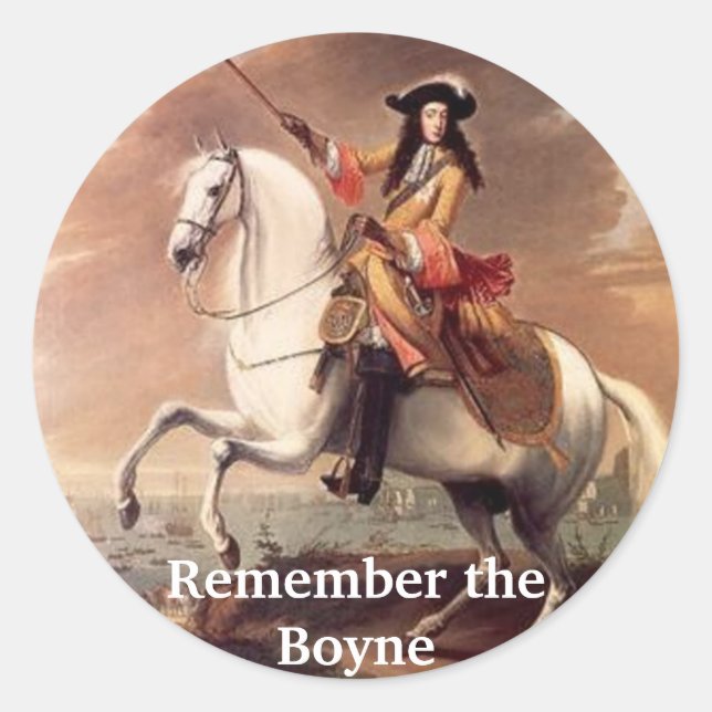 King Billy, erinnere dich an den Boyne Runder Aufkleber (Vorderseite)