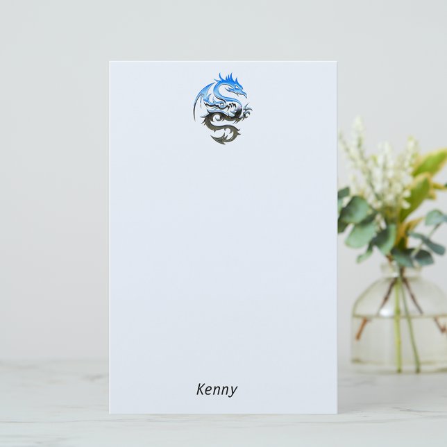 King Blue und Silver Dragon Stationery Briefpapier (Von Creator hochgeladen)