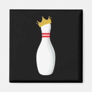 King Bowling Button Funny Graphic Strikes und Pute Magnet