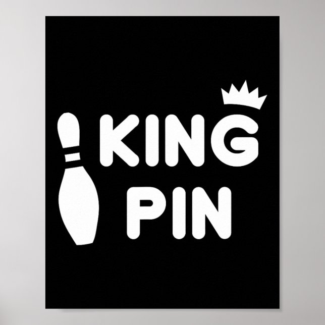 King Button Bowling Funny Niedlich Coups Bowler Le Poster (Vorne)