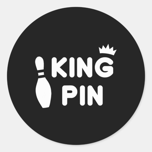 King Button Bowling Funny Niedlich Coups Bowler Le Runder Aufkleber (Vorderseite)