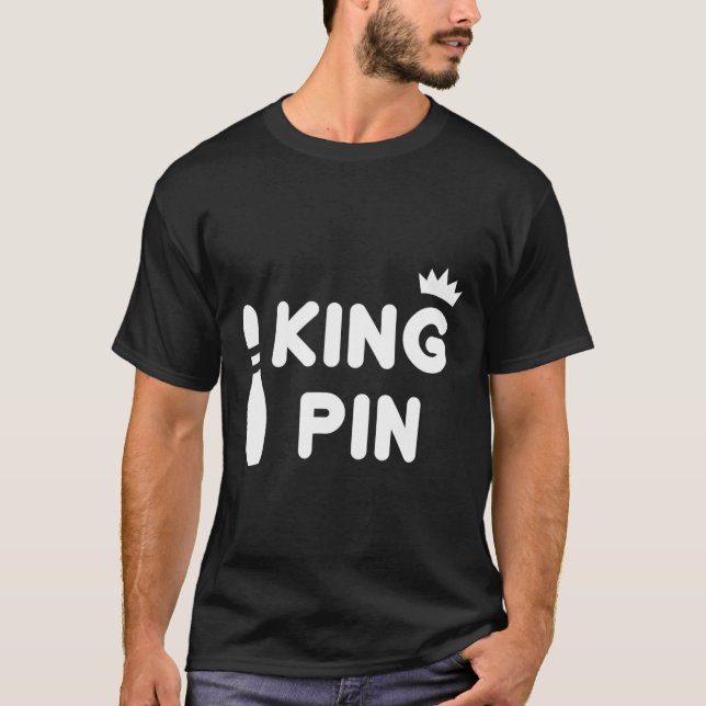 King Button Bowling Funny Niedlich Coups Bowler Le T-Shirt (Vorderseite)