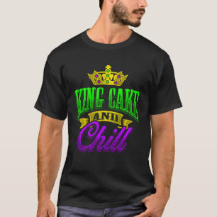 King Cake and Chill Mardi Gras Zulu Rex Crewe Car T-Shirt