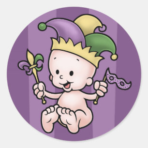 King Cake Baby Runder Aufkleber
