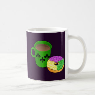 King Cake Donut und Kaffee Kaffeetasse