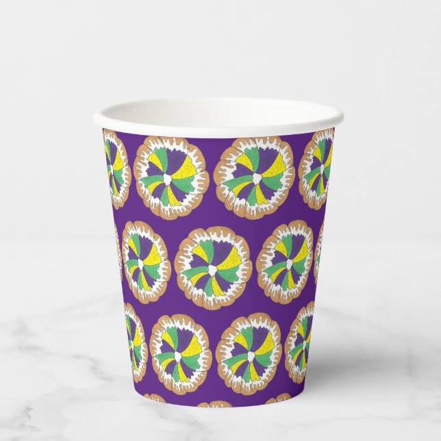 King Cake New Orleans NOLA Mardi Gras Pappbecher (Vorderseite)