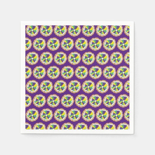 King Cake New Orleans NOLA Mardi Gras Serviette (Vorderseite)
