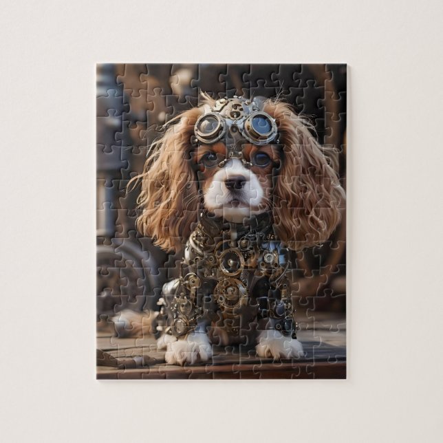 King Cavalier Spaniel Puppy Steampunked, (Vertikal)