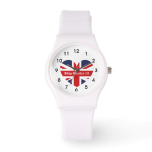 King Charles 111 Crown Royal England Flag Armbanduhr